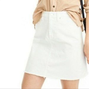 J.Crew Mini Denim Stretch Skirt White Size 4